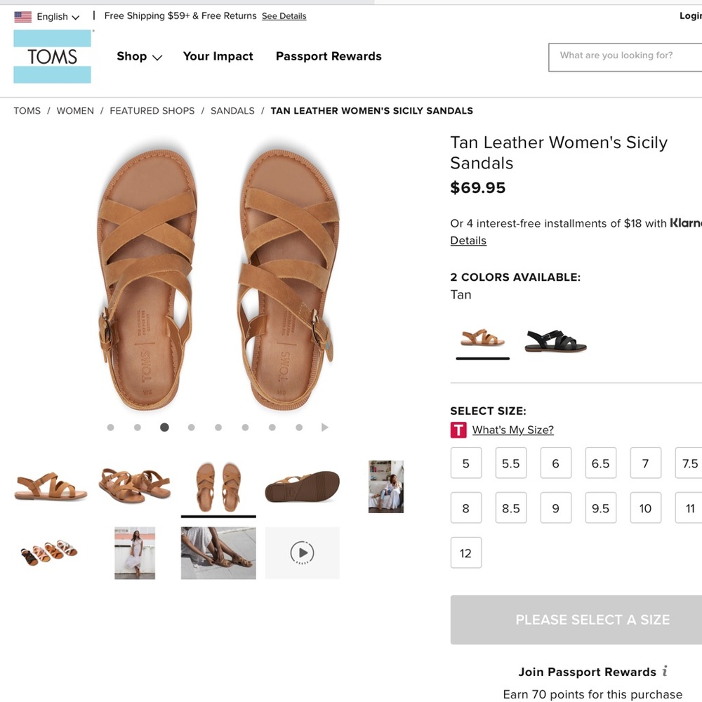 Toms leather sandals